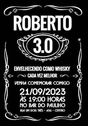 Convite de Aniversário Adulto Tema Whisky para Editar Online