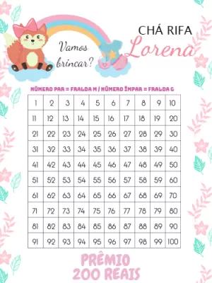 Chá Rifa Raposinha Fofa para Chá de Bebê Editável Online