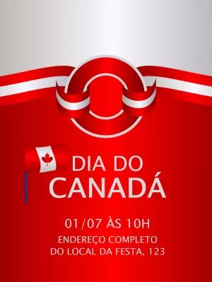 Convite Dia do Canadá com Bandeira para Editar Online