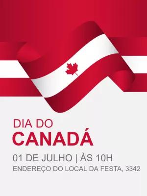 Convite Dia do Canadá com Bandeira para Editar Online