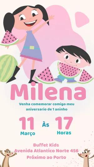 Convite Aniversário Show da Luna para Editar Online