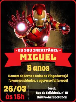 Convite de Aniversário Homem de Ferro para Editar Online