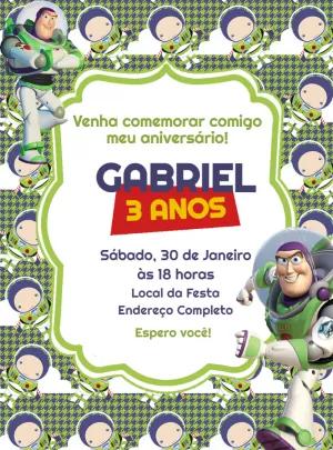 Convite Aniversário Buzz Lightyear para Editar Online
