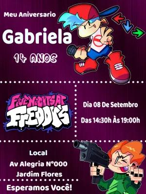 Convite de Aniversário Friday Night Funkin' para Editar Online