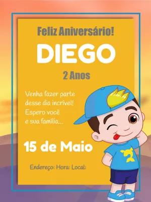 Convite de Aniversário Luccas Neto para Editar Online