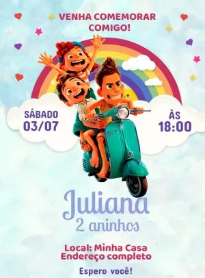 Convite de Aniversário Luca Disney para Editar Online