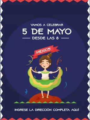 Invitación del Cinco de Mayo con bailarina para Editar Online