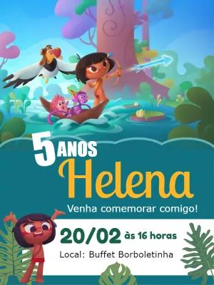 Convite de Aniversário Tainá e os Guardiões para Editar