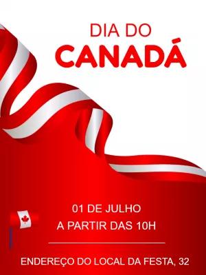 Convite Dia do Canadá com Bandeira para Editar Online