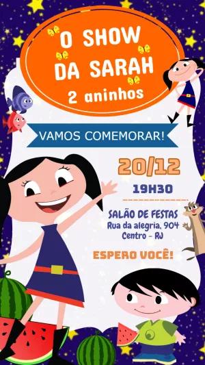 Convite de Aniversário Show da Luna para Editar Online