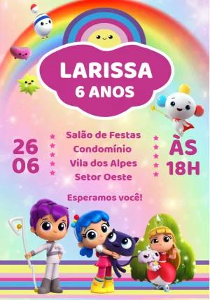 Convite de Aniversário Vera e o Reino do Arco Íris para Editar