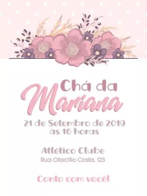 Convite Chá de Panela Floral Delicado para Editar Online