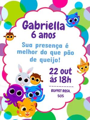Convite de Aniversário Bolofofos para Editar Online