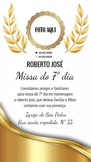 Convite Missa de 7º Dia com Foto para Editar Online