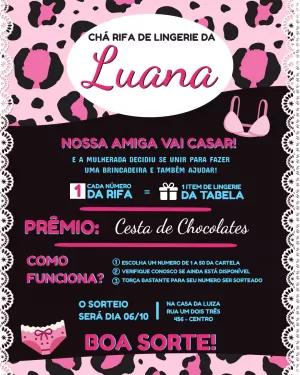 Convite Chá Rifa de Lingerie Animal Print para Editar Online