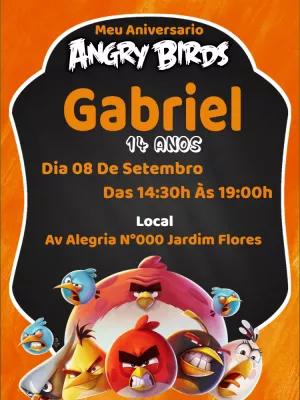Convite de Aniversário Angry Birds para Editar Online