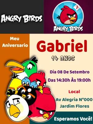 Convite de Aniversário Angry Birds para Editar Online