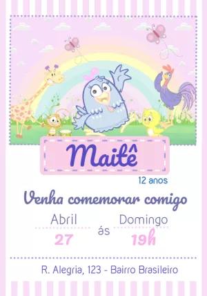 Convite Aniversário Galinha Pintadinha com Personagens para Editar