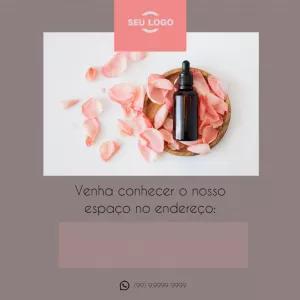 Post de Estética com Cosméticos para Editar e Divulgar