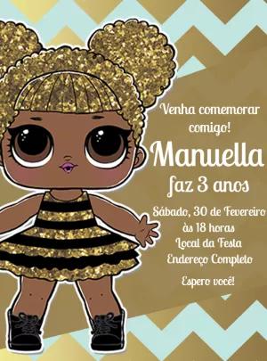 Convite Aniversário LOL Queen Bee para Editar Online