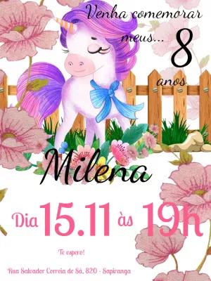 Convite de Aniversário Unicórnio Floral para Editar Online
