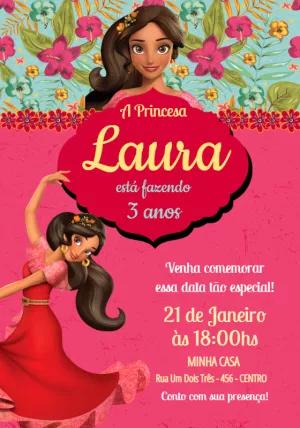 Convite Aniversário Elena de Avalor para Editar Online