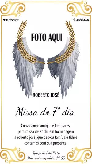 Convite Missa de Sétimo Dia com Foto para Editar Online