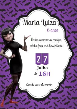 Convite de Aniversário Mavis Hotel Transilvânia para Editar