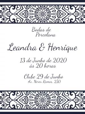 Convite Bodas de Porcelana Elegante para Editar Online