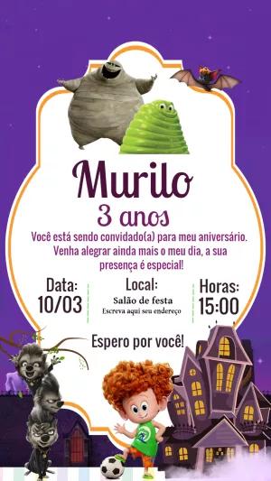 Convite de Aniversário Hotel Transylvania para Editar Online