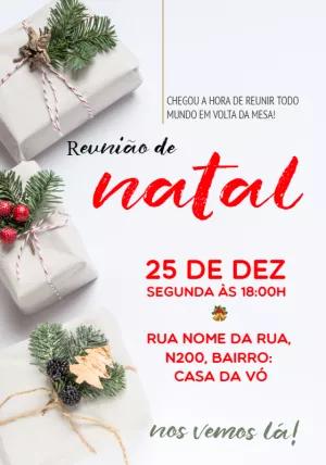 Convite de Natal Elegante com Presentes para Editar Online