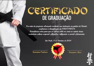 Certificado de Graduação Karatê Editável para Imprimir