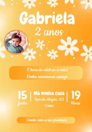 Convite Aniversário Margaridas com Foto para Editar Online