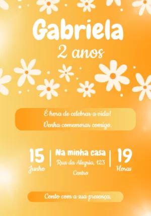 Convite de Aniversário Margaridas para Editar Online