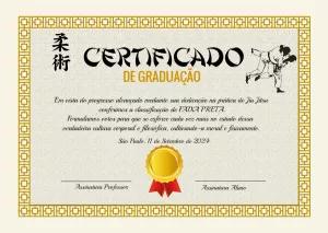 Certificado de Graduação Jiu Jitsu Editável Online