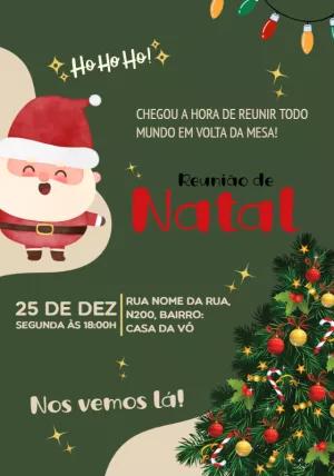 Convite de Natal com Papai Noel para Editar Online e Imprimir