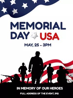 Patriotic Memorial Day Invitation to Edit and Share