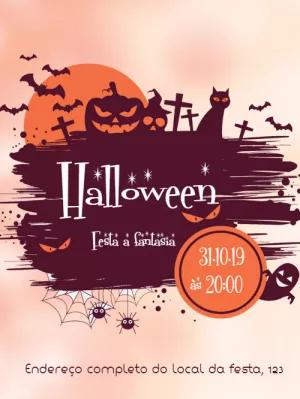 Convite de Halloween Assustador com Abóbora para Editar Online