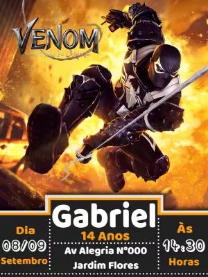 Convite de Aniversário Venom para Editar Online Facilmente