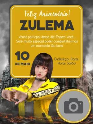 Convite de Aniversário Free Fire com Foto para Editar Online