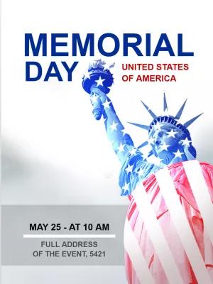 Patriotic Memorial Day Invitation Template to Edit Online