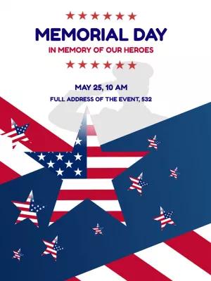 Memorial Day Invitation with Patriotic Stars to Edit Online