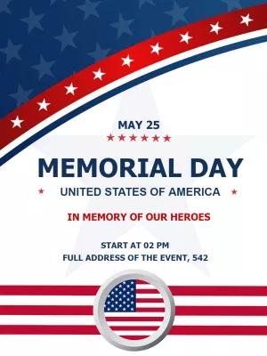 Memorial Day Invitation with Patriotic Elements to Edit Online