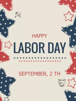 Labor Day Post with Patriotic Stars to Edit Online