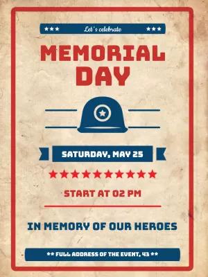 Vintage Memorial Day Invitation to Edit and Print Online