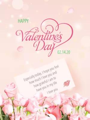 Romantic Valentine's Post with Roses to Edit Online