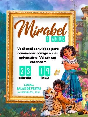 Convite de Aniversário Encanto com Personagens para Editar