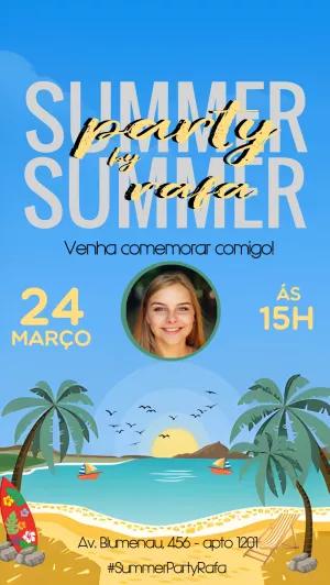 Convite Aniversário Tardezinha com Foto para Editar Online
