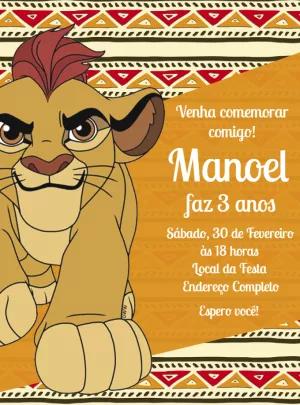 Convite de Aniversário Guarda do Leão para Editar Online