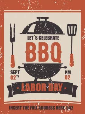 Vintage Labor Day BBQ Invitation to Edit Online